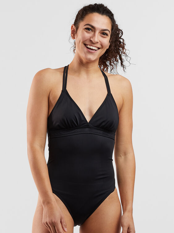 Black Stripe Tankini Set Swimwear Halterneck Swim Shorts Brief Low