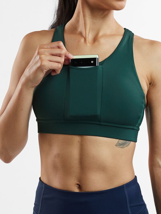 This Sports Bra With A hidden pocket will hold your phone, keys