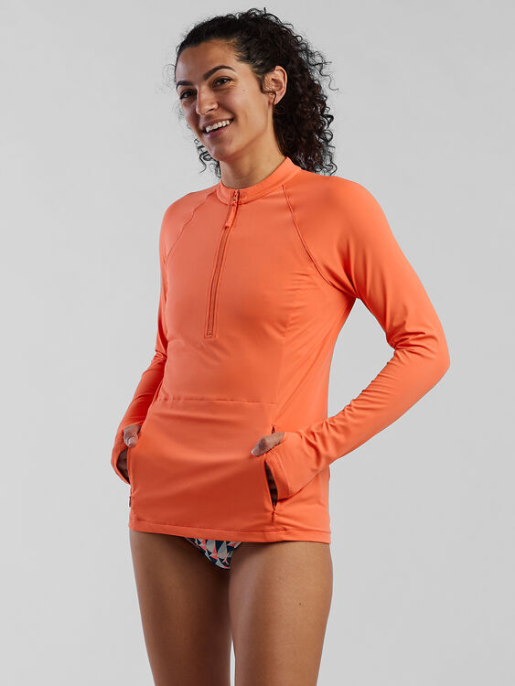 BloqUV Women's Sun Protective Mock Zip Long Sleeve Athletic Top