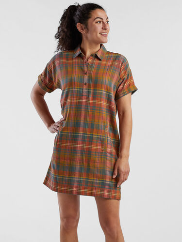 Plaiditude Short Sleeve Shirt Dress