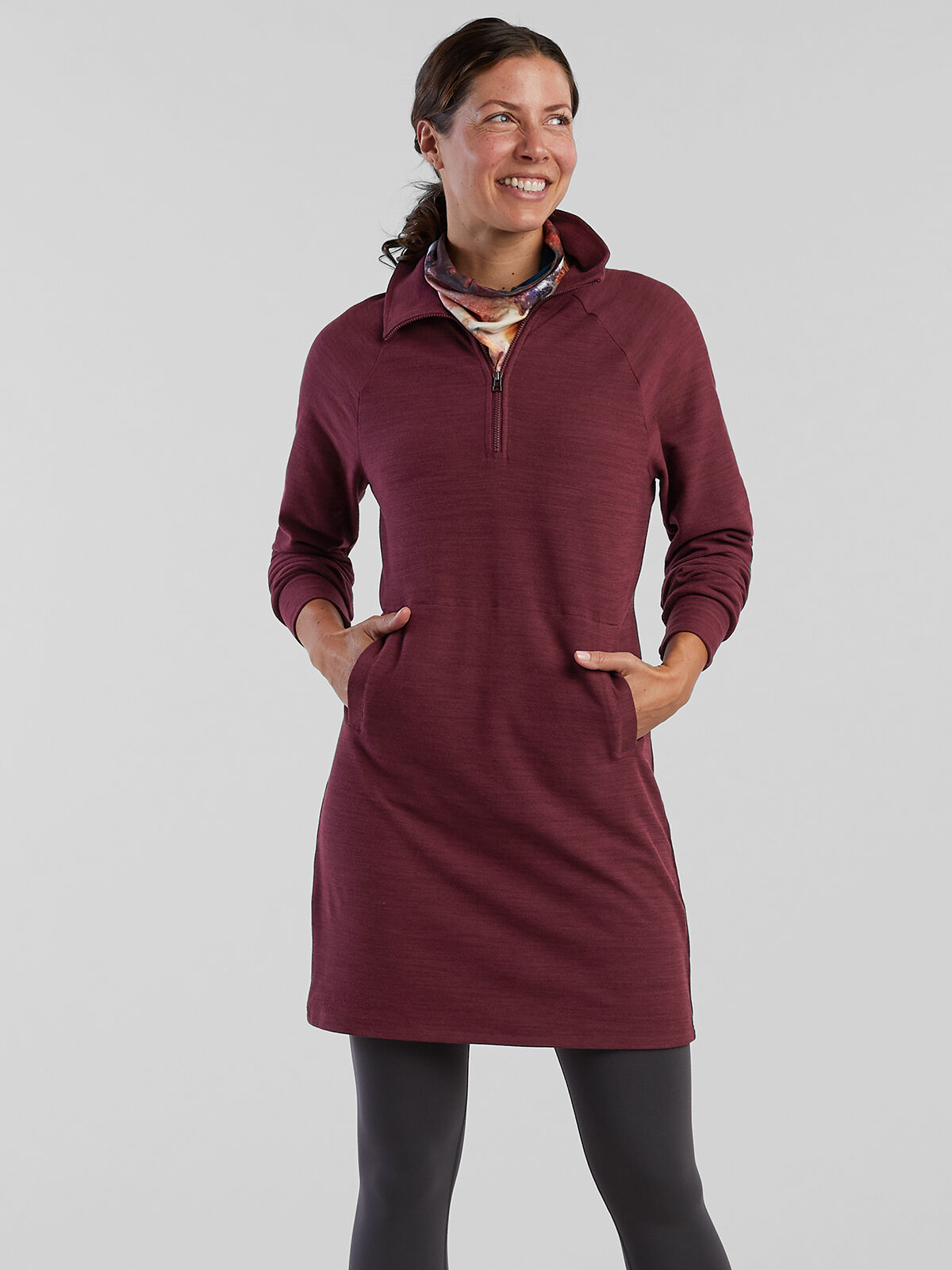 Toad&Co Sweatshirt Dress: Hibernation 1/4 Zip | Title Nine