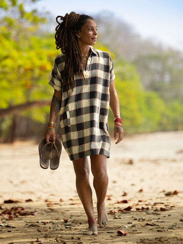 Plaiditude Short Sleeve Shirt Dress