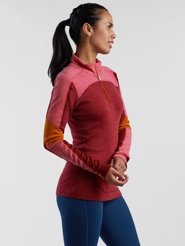 Wonder Woman 1/4 Zip Long Sleeve Top - Colorblock, , original