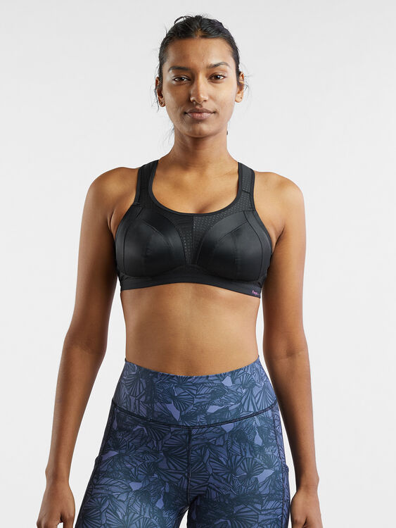 Buy Amante High Impact Padded Moisture Wicking Sports Bra - Black at  Rs.1595 online