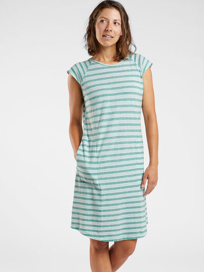 Womens T-Shirt Dress Stripe - Sativa | Title Nine