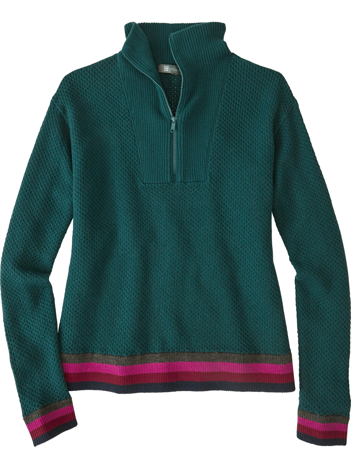 Women's 1/4 Zip Up Sweater: Woolicious Stripe | Title Nine