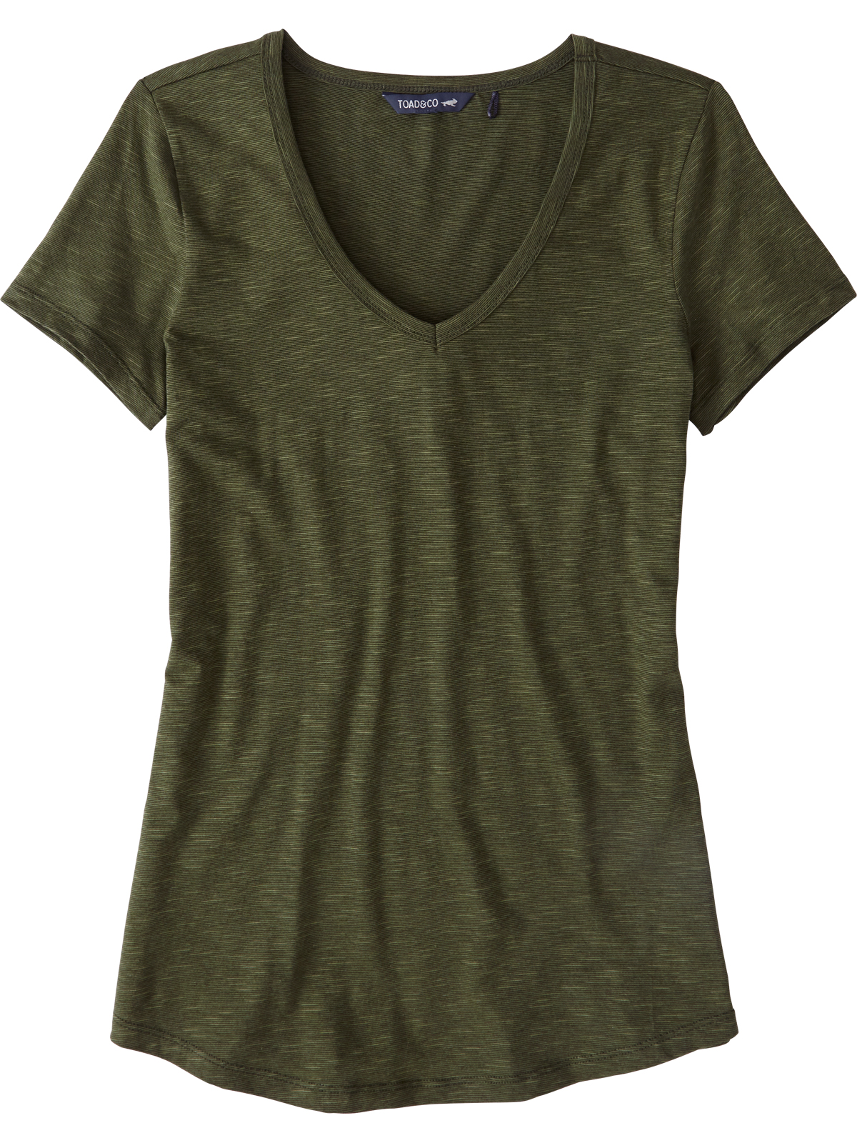 Lucky Brand Women's Classic V Neck T Shirt Short Sleeve Green 7W85912