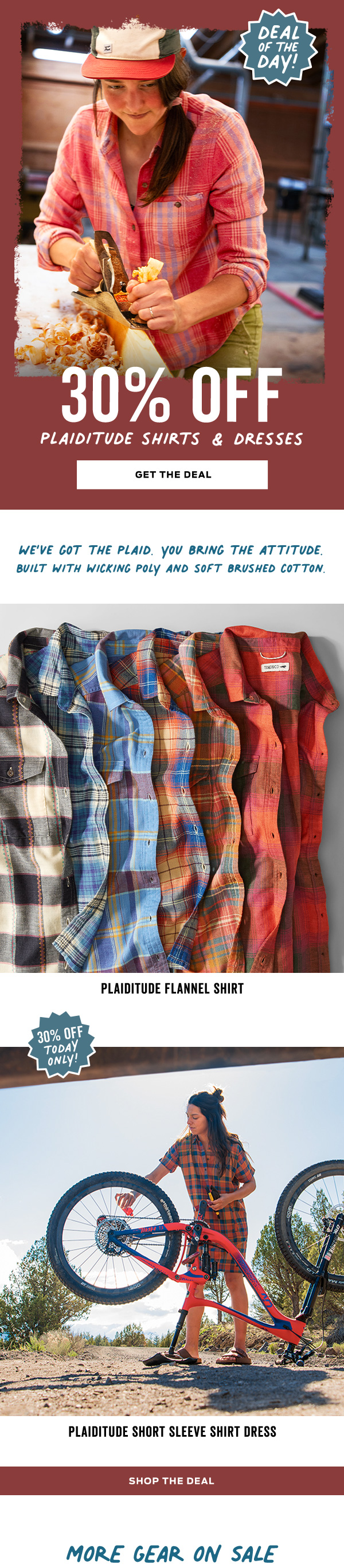 Shop Today's Deal - 30% Off Plaiditude Shirts and Dresses! >