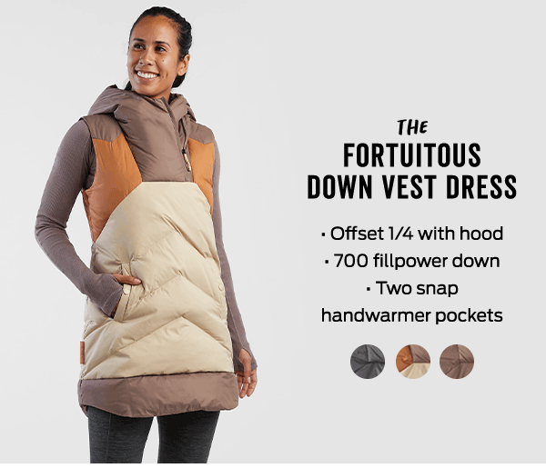 Shop the Fortuitous Down Vest Dress >