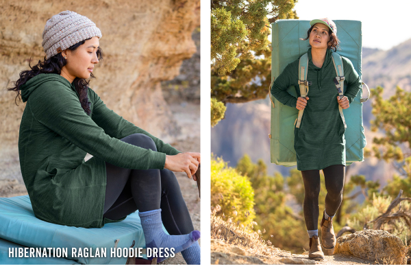 Shop the Hibernation Raglan Hoodie Dress >