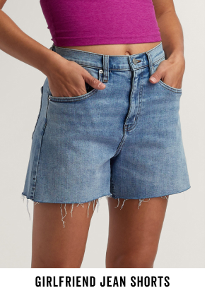 Shop the Girlfriend Jean Shorts >