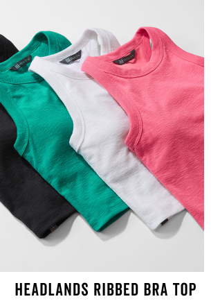 Shop the Headlands Ribbed Bra Top >