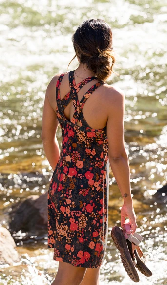 HDE Women's Travel Dress Sleeveless Summer Dress with Built-in Bra Teal  Paisley M